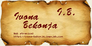 Ivona Bekonja vizit kartica
